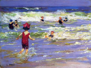  Impresionista Arte - Pequeño bañista de mar playa impresionista Edward Henry Potthast